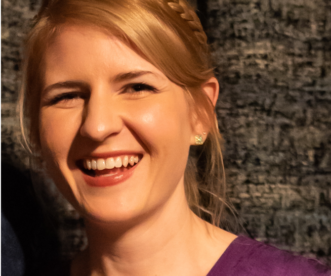  A woman smiles for the camera